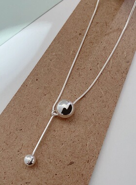 毛衣链纯银锁骨链东大门小众