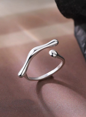 极简风不规则戒指女2023年新款爆款潮小众设计高级感食指开口戒