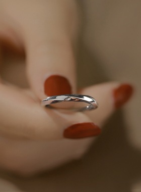 925银磨砂莫比乌斯戒指女