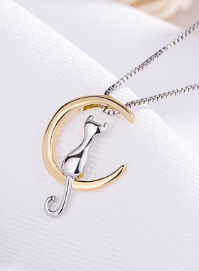 纯银颈链配饰百搭送女友吊坠