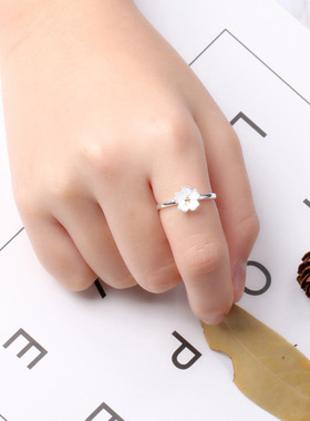 925银日韩风学生开口戒指