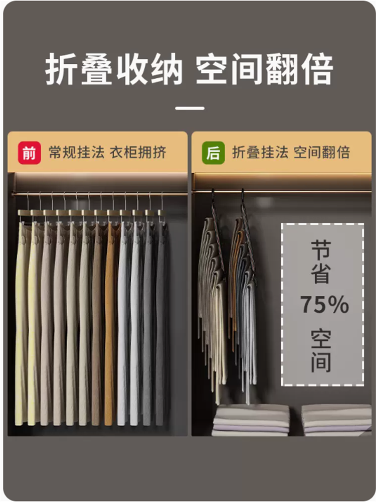 折叠裤架衣柜内置家用多层专用裤夹多功能裤子衣架收纳神器裤挂架 - 图0