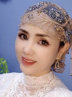 回族帽子包头帽鱼尾帽流苏帽子