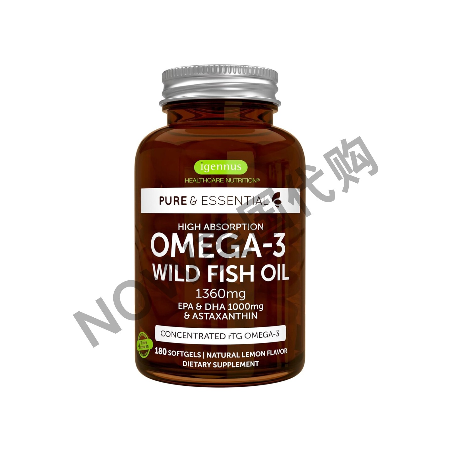 美国直邮  Igennus Healthcare欧米茄 3甘油三酯野生鱼油1360毫克,淘宝优惠券,粉丝福利购,淘宝优惠卷