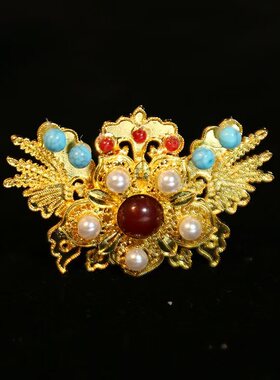 古风镀金流苏汉服新娘凤冠