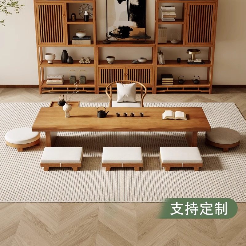 茶室榻榻米茶桌侘寂风实木茶几桌民宿日式矮桌飘窗炕桌坐地泡茶桌,淘宝优惠券,粉丝福利购,淘宝优惠卷