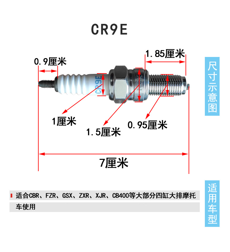 NGK火花塞 D8EA C7HSA BP6ES BP7HS CR9E大排量125踏板摩托车水泵 - 图2