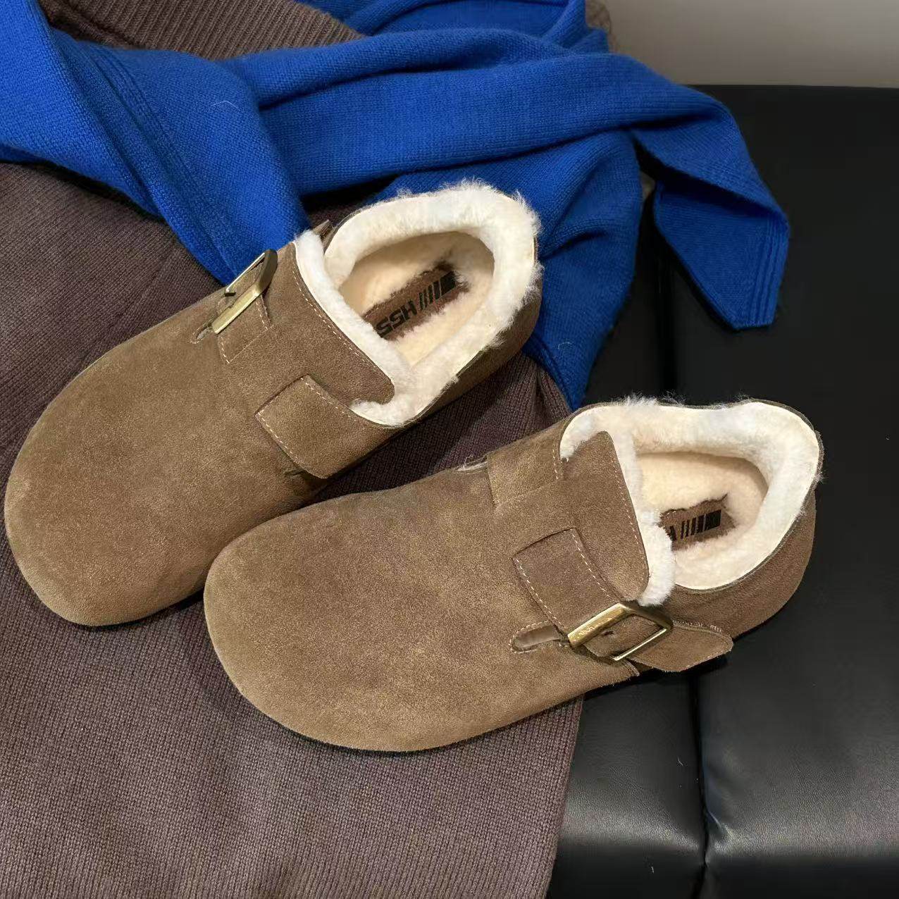 H55女鞋Classic经典勃肯2025新款魔术贴软皮懒人平底全包勃肯鞋,淘宝优惠券,粉丝福利购,淘宝优惠卷