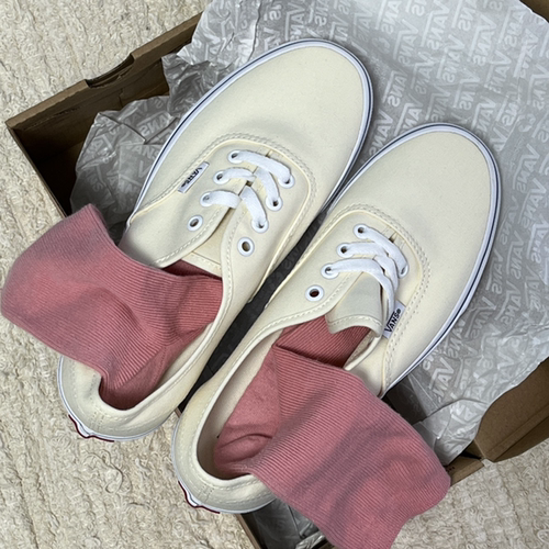 范斯vans authentic米黄奶油白低帮帆布鞋男女同款VN000EE3WHT - 图3