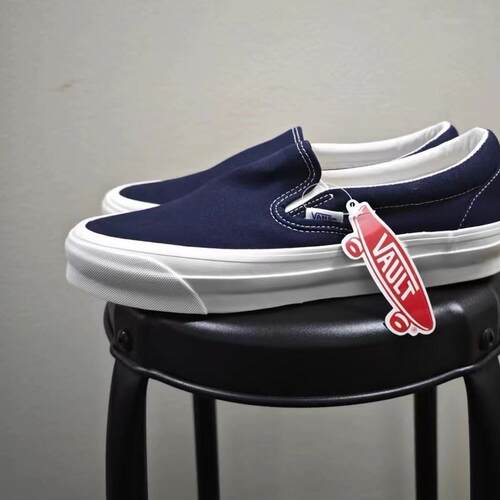 范斯vans slip on lx蓝色一脚蹬懒人鞋帆布鞋滑板鞋VN0A45JK1X7 - 图0