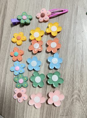 不规则清新小花朵饰品配件奶油胶万能贴手机壳diy材料发饰