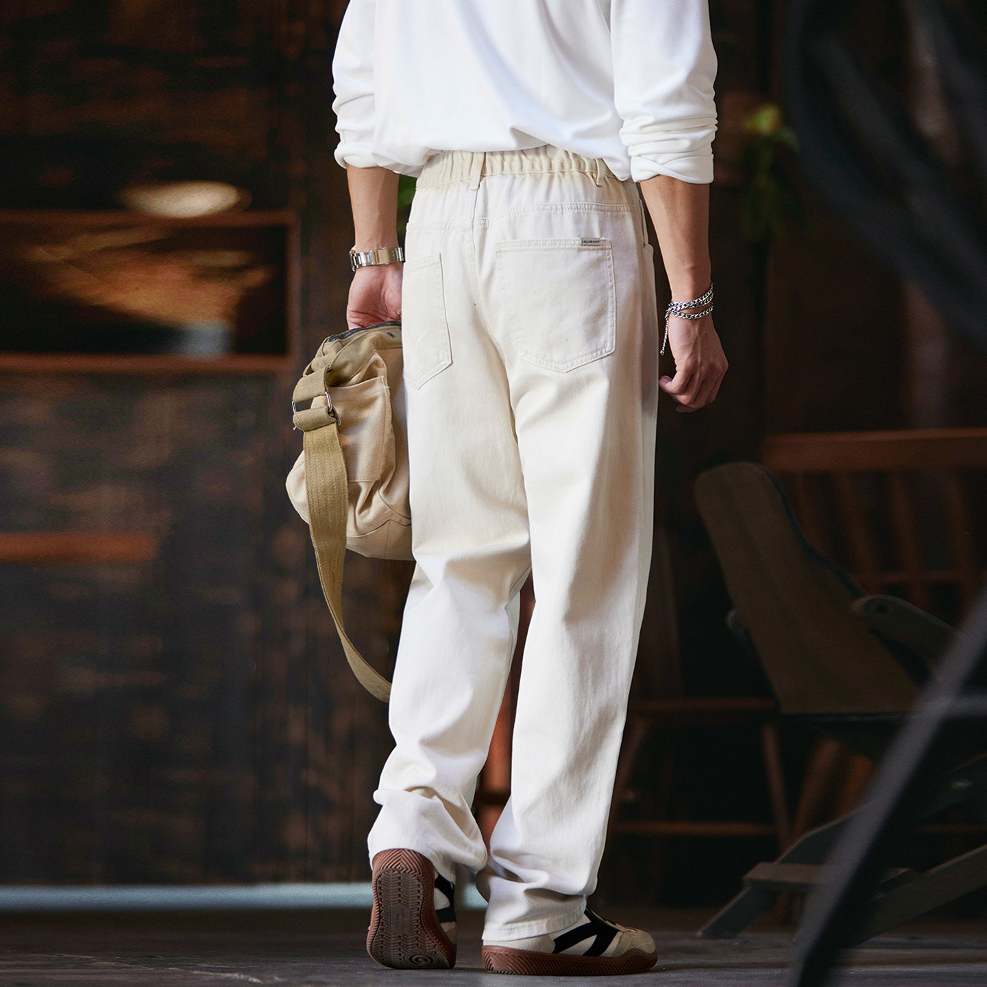 加绒加厚牛仔裤男白色斜纹纯棉直筒长裤2025秋冬新款休闲百搭裤子,淘宝优惠券,粉丝福利购,淘宝优惠卷