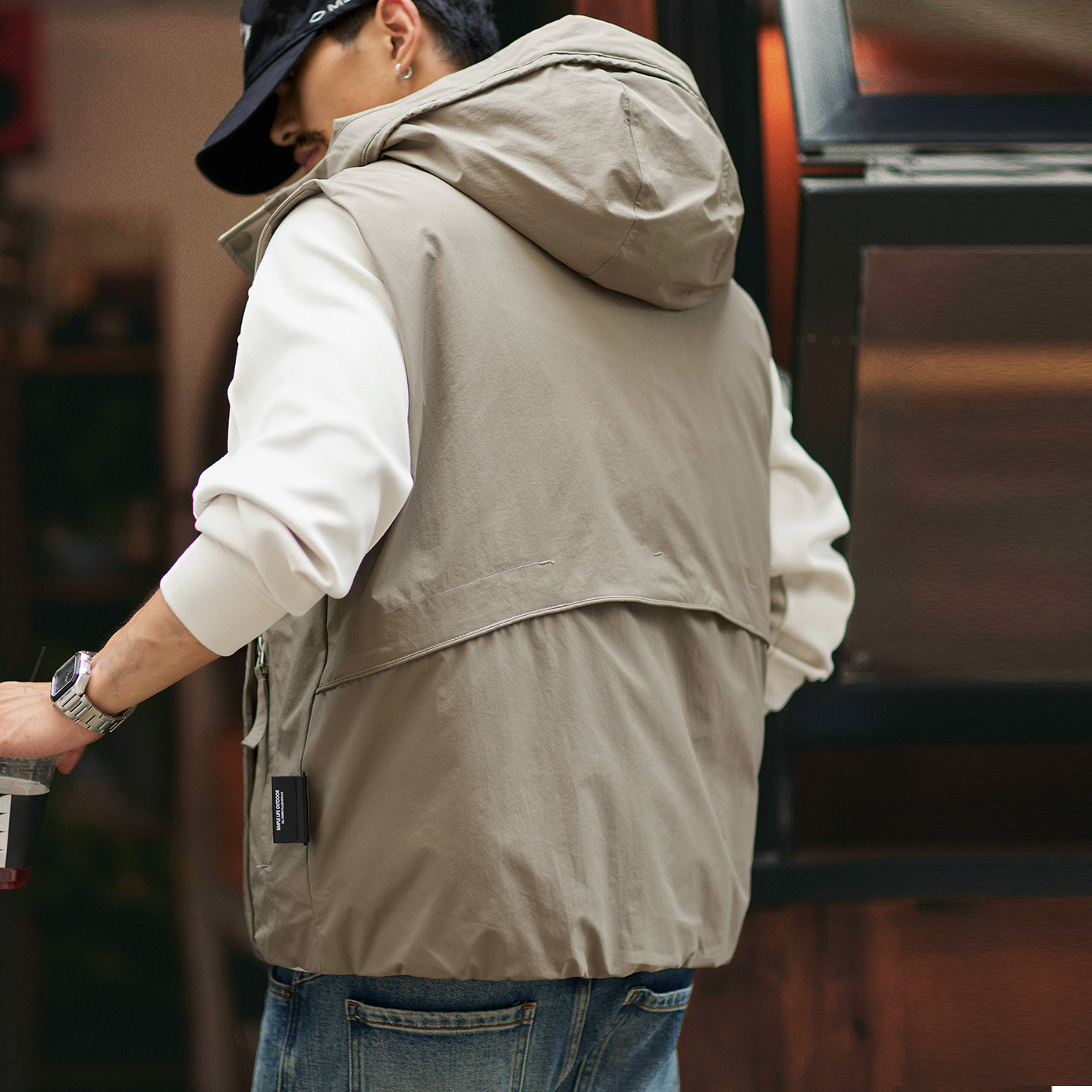 户外机能90鸭绒工装羽绒马甲男2025秋冬新款加厚保暖连帽羽绒背心,淘宝优惠券,粉丝福利购,淘宝优惠卷