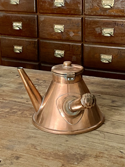 1950s French medieval coffee pot vintage red copper teapot tin-plated vintage French coffee set 2#