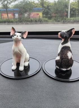 宠物猫咪德文卷毛蓝猫英短布偶狸花摆件定制车载中控装饰手工礼物