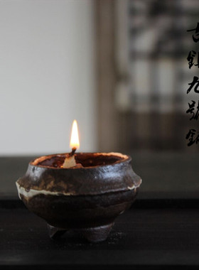 中式香油灯古代蜡烛台古风禅意