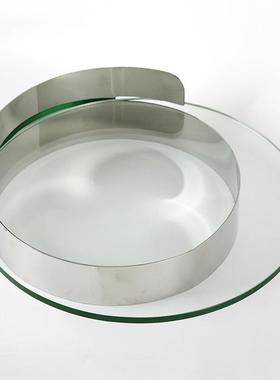 欧现轻奢玻璃金属圆托盘北收水纳盘果盘TIU代酒店别墅客厅样板房