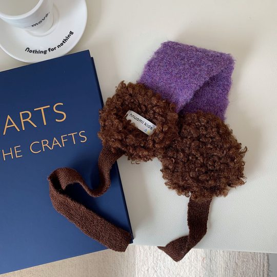 Ins Korean children's warm earmuffs winter woolen ear warmer knitted hat for boys and girls warm ear protection hat earmuffs