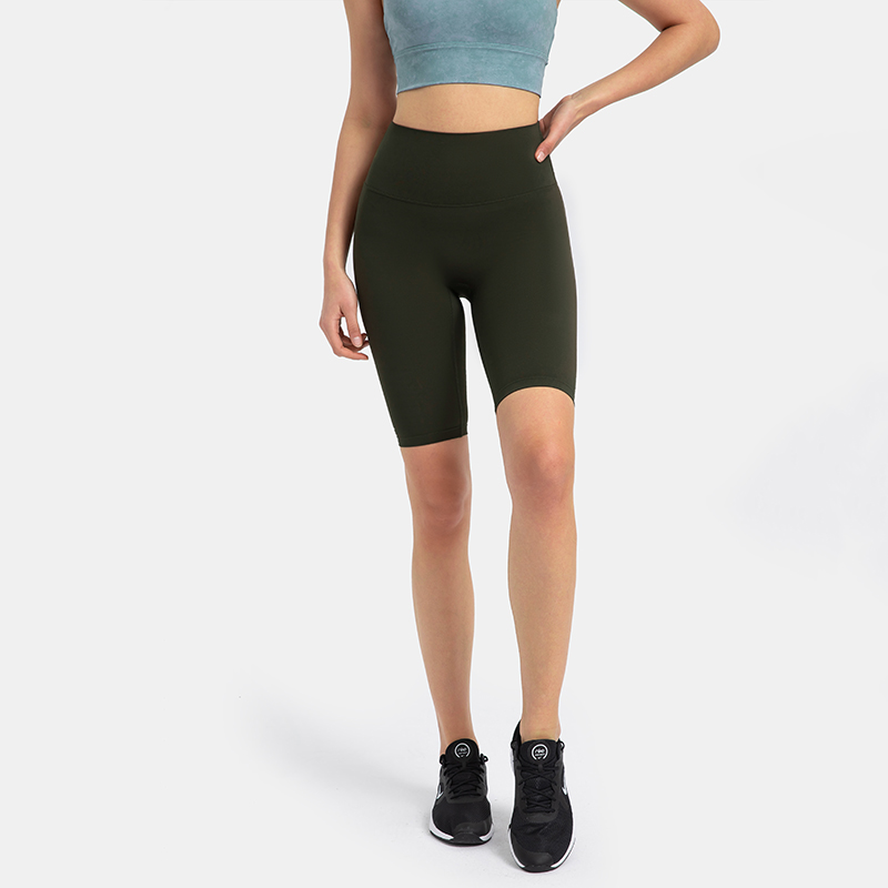 原厂瑜伽裤短裤无缝裸感五分裤高腰提臀夏季薄款跑步速干健身裤女 - 图2