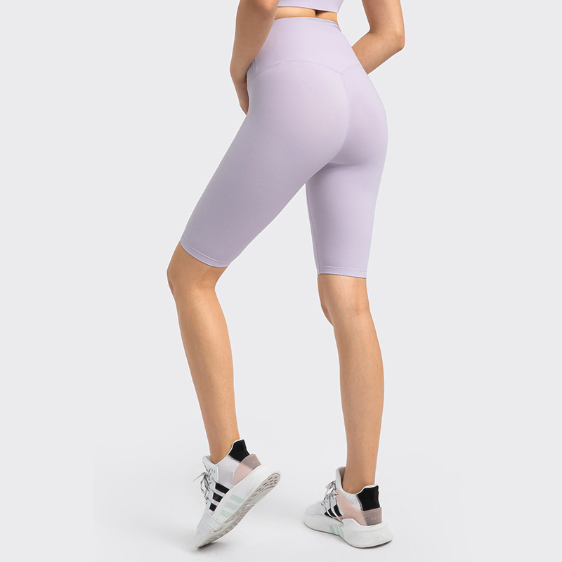 原厂瑜伽裤短裤无缝裸感五分裤高腰提臀夏季薄款跑步速干健身裤女 - 图0