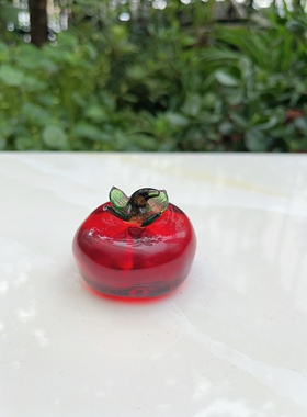 淄博博山琉璃仿真水果蔬菜玩具摆件 西红柿小番茄 送儿童水晶镇纸