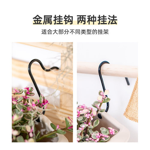 爱丽思IRIS花型纹壁挂花盆加厚半圆挂墙塑料带挂钩多肉吊兰爱丽丝 - 图2