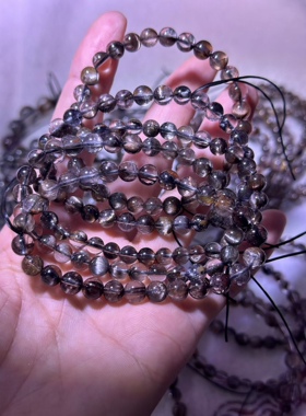 上新！厂家直销一手货源！天然水晶黑银钛手链咖啡钛手串超性价比