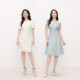 【明星同款】珂莱蒂尔2025新款简约短袖连衣裙优雅气质收腰A字裙