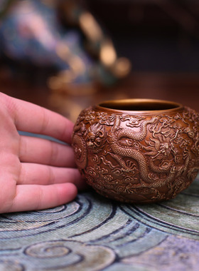 黄铜龙缸摆件办公室书房