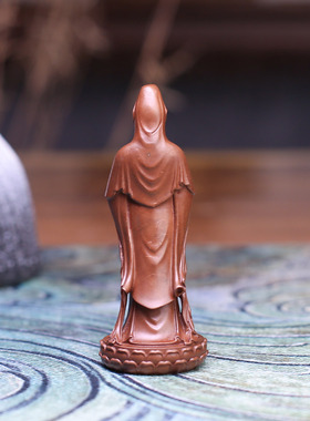 10#法轮观音紫铜手工铸造铜造像