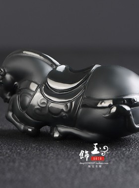 和田玉生肖马手把件细料