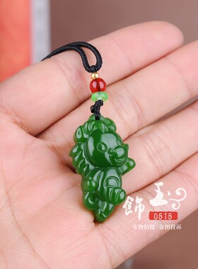 属相鼠兔马猪白玉儿童卡通吊坠