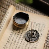 Антикварная бронзовая маленькая курильница для благовоний, аромалампа из сандалового дерева