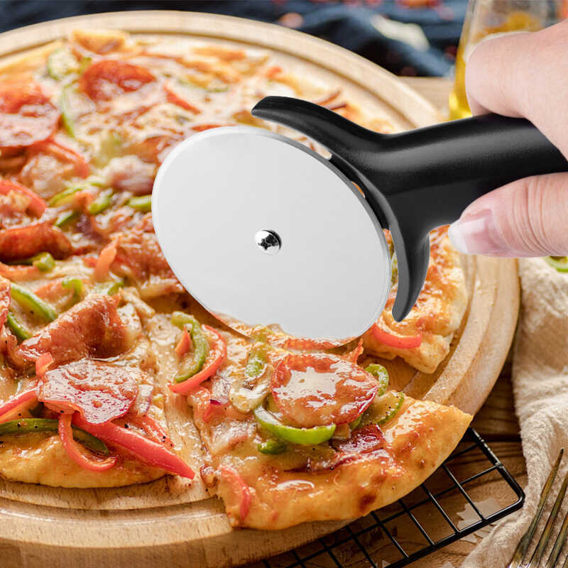 披萨轮刀滚刀 烘焙切匹萨工具 比萨刀切刀 家用不锈钢披萨刀 - 图3