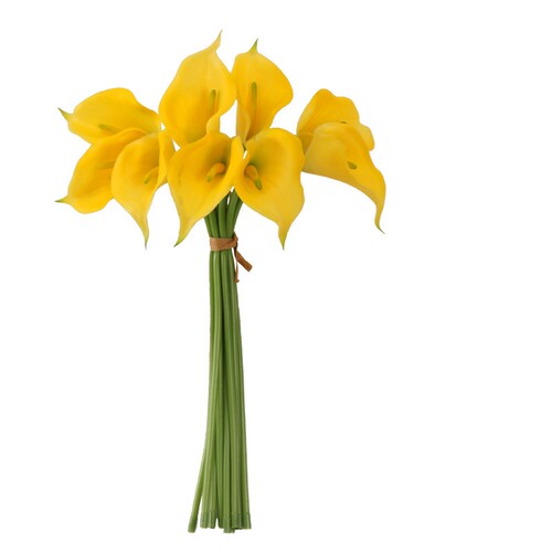 仿真花 9头软胶手感白色PU把束马蹄莲白掌 样板间装饰花假花 - 图3