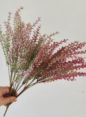 仿真假花天门冬迷迭香塑料粉色植物软装盆栽花箱插花装饰摆放绿植