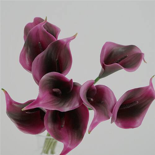 仿真花 9头软胶手感白色PU把束马蹄莲白掌 样板间装饰花假花 - 图1