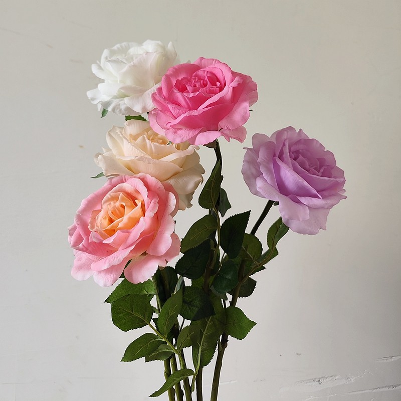 欧月保湿玫瑰花装饰花卉仿真花高档客厅电视柜餐桌塑料花假花摆设,淘宝优惠券,粉丝福利购,淘宝优惠卷