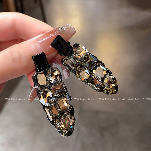 轻奢镶钻无痕发夹鸭嘴夹女网红新款刘海夹时尚百搭碎发夹一字夹 - 图3