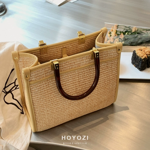 Свежая небольшая дизайнерская оригинальная соломенная сумка на одно плечо