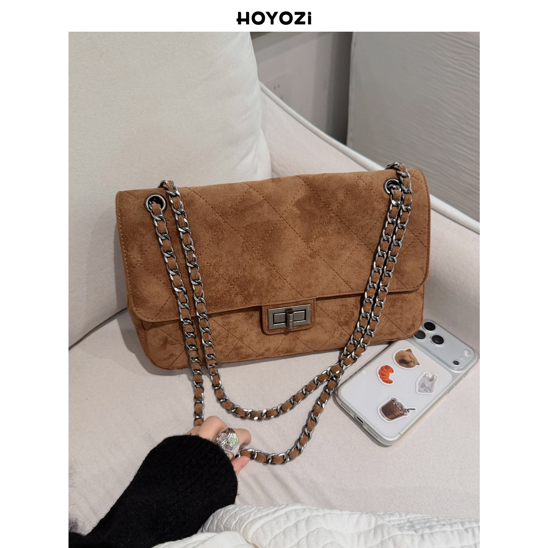 【小优家包包】HOYOZI冬季小香风新款链条包包女式2025新款腋下包,淘宝优惠券,粉丝福利购,淘宝优惠卷