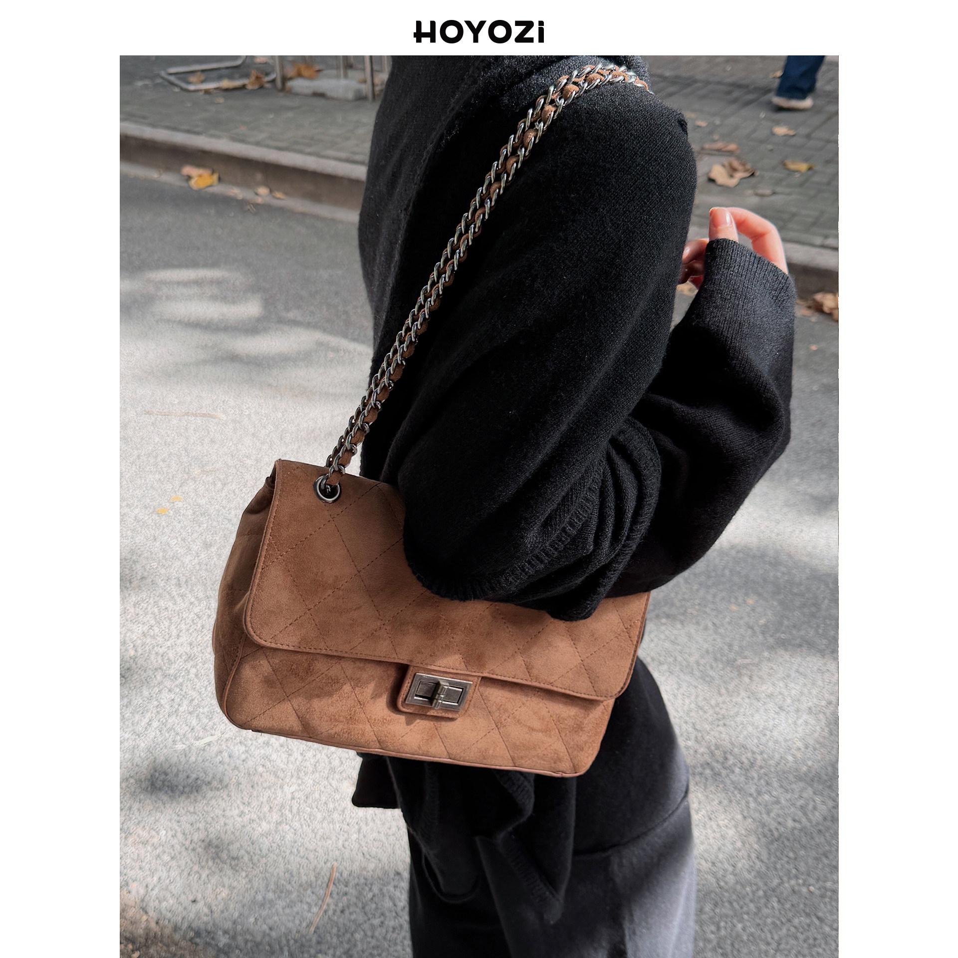 【小优家包包】HOYOZI冬季小香风新款链条包包女式2025新款腋下包,淘宝优惠券,粉丝福利购,淘宝优惠卷