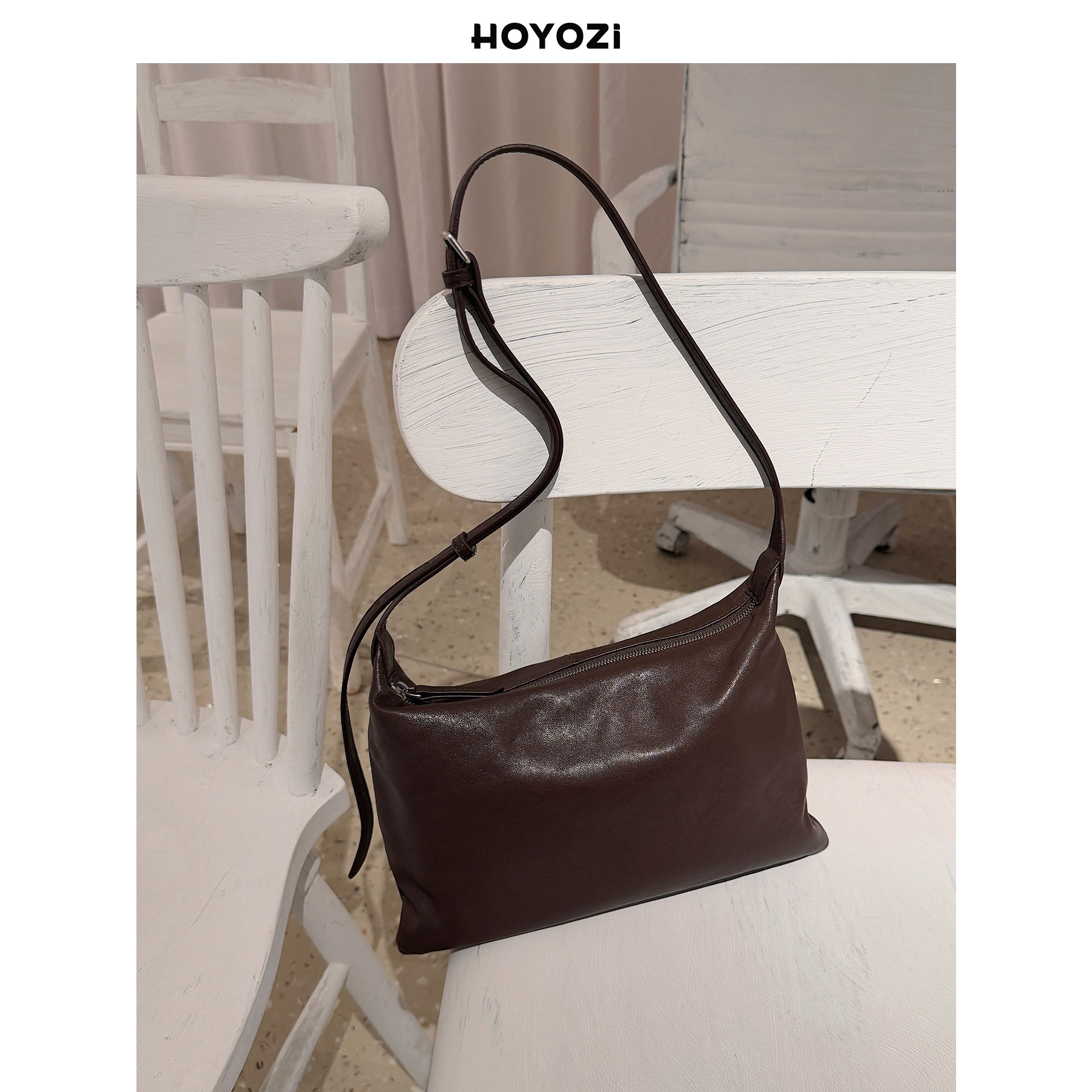 【小优家包包】HOYOZI植鞣真皮腋下包包女式2025新款手机单肩斜挎,淘宝优惠券,粉丝福利购,淘宝优惠卷