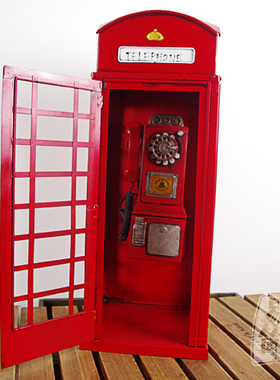 英伦酒吧复古装饰品电话亭