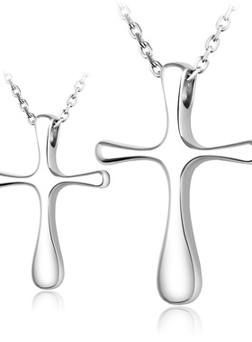 银饰品情侣学生锁骨链十字架吊坠
