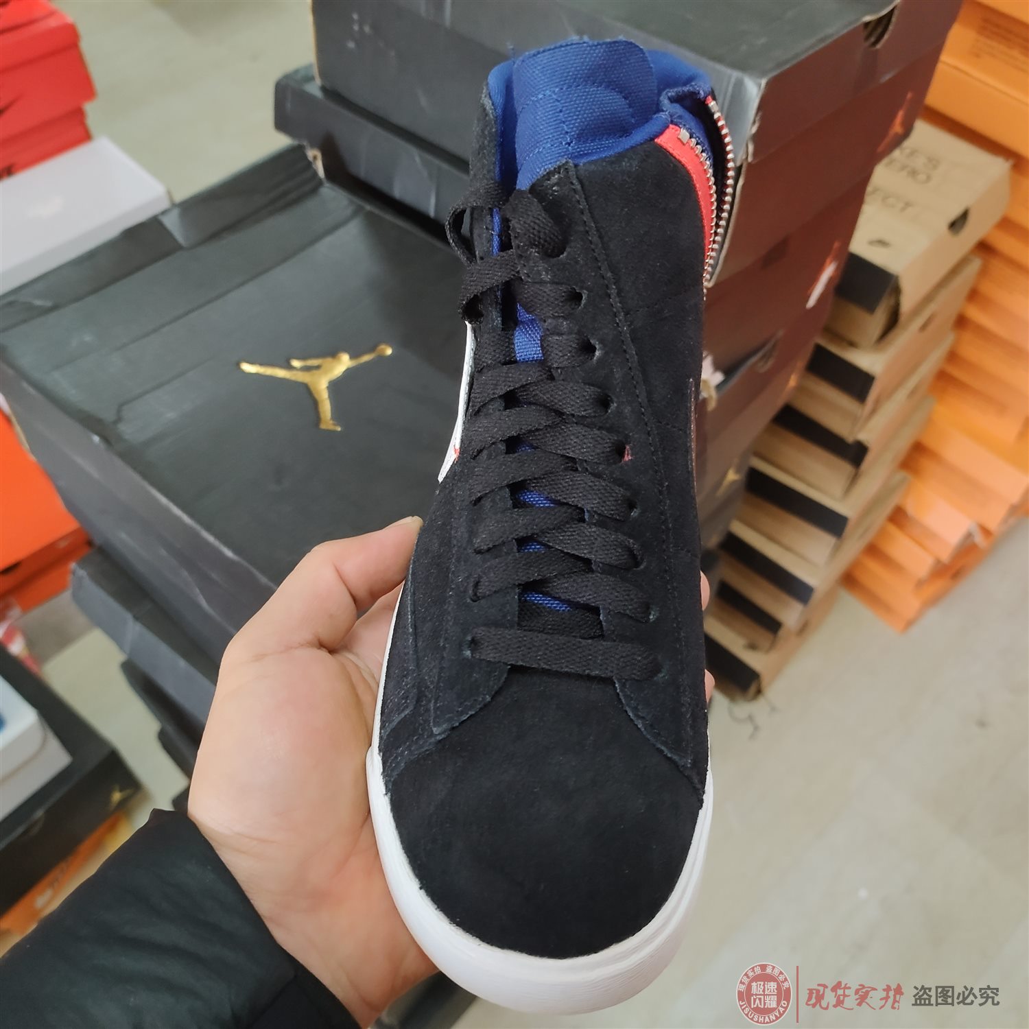 Nike/耐克 BLAZER MID REBEL 开拓者复古拉链高帮板鞋 BQ4022-005 - 图0