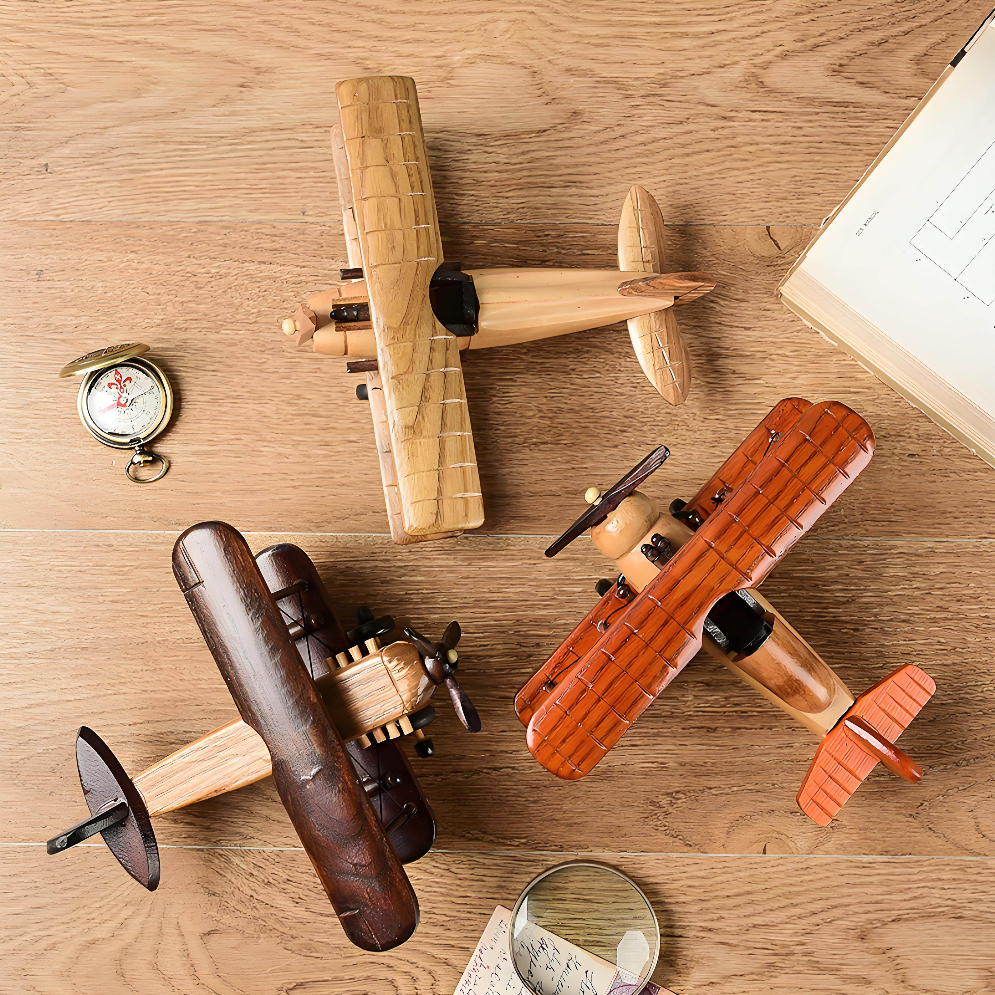 复古木质滑翔机老式飞机模型桌面摆件装饰品做旧工艺品战斗机礼物,淘宝优惠券,粉丝福利购,淘宝优惠卷