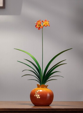 全铜君子兰花装饰摆件