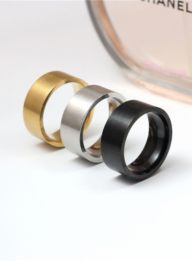 黑色钛钢复古情侣戒指朱赞锦同款