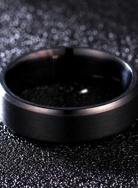 易烊千玺同款戒指黑白双戒拉丝